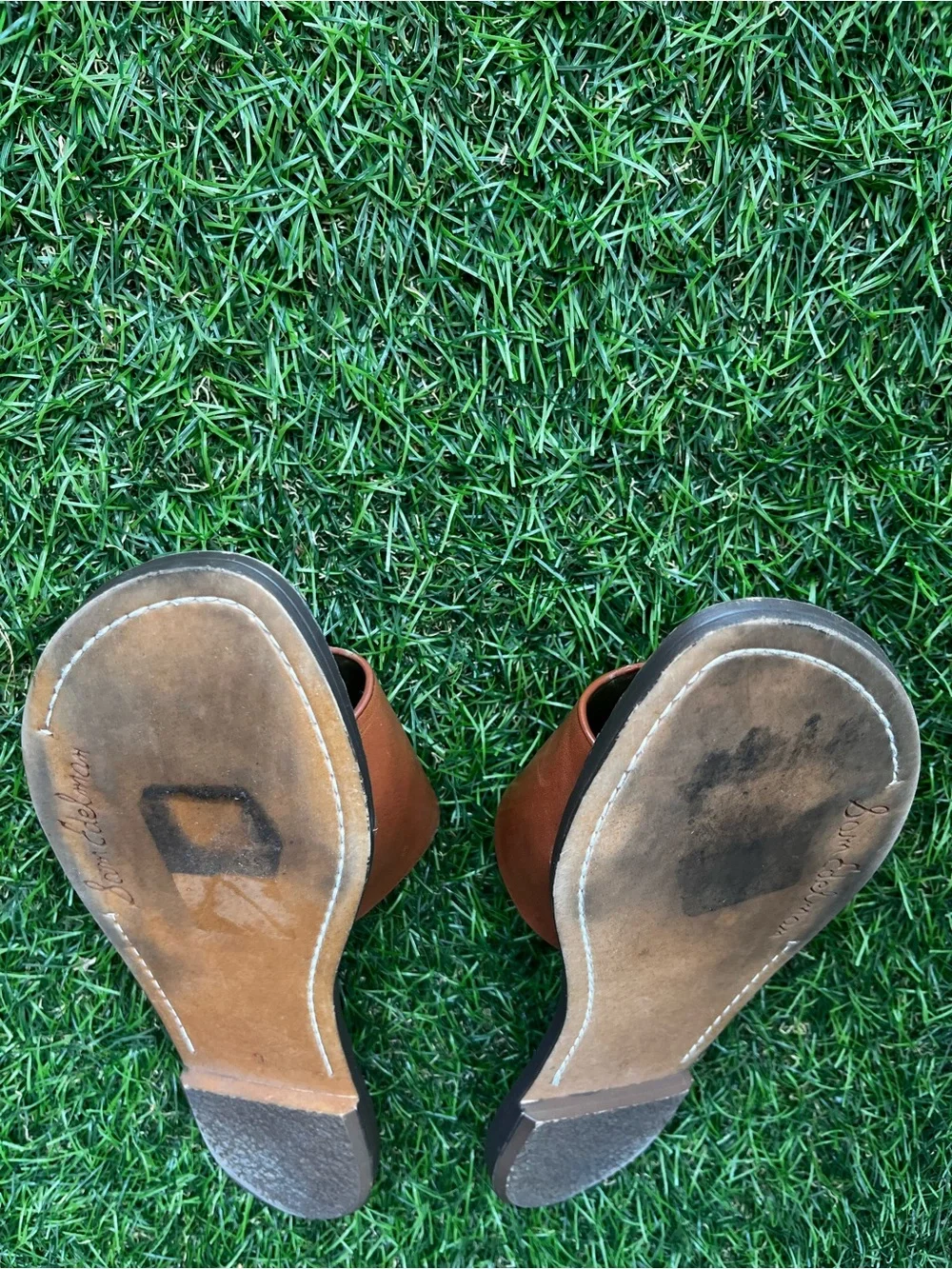 Sam Edelman Tan Leather Slide Sandals - Picture 7 of 8